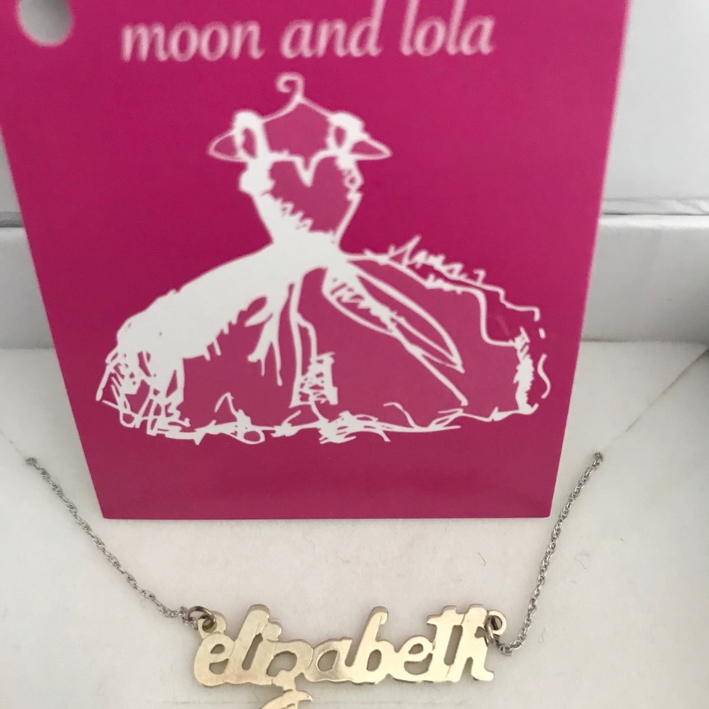 14K Gold Elizabeth Monogram Script Name Necklace